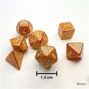 Mini Glitter Gold and Silver Dice Set - Rollespilsterninger - Chessex
